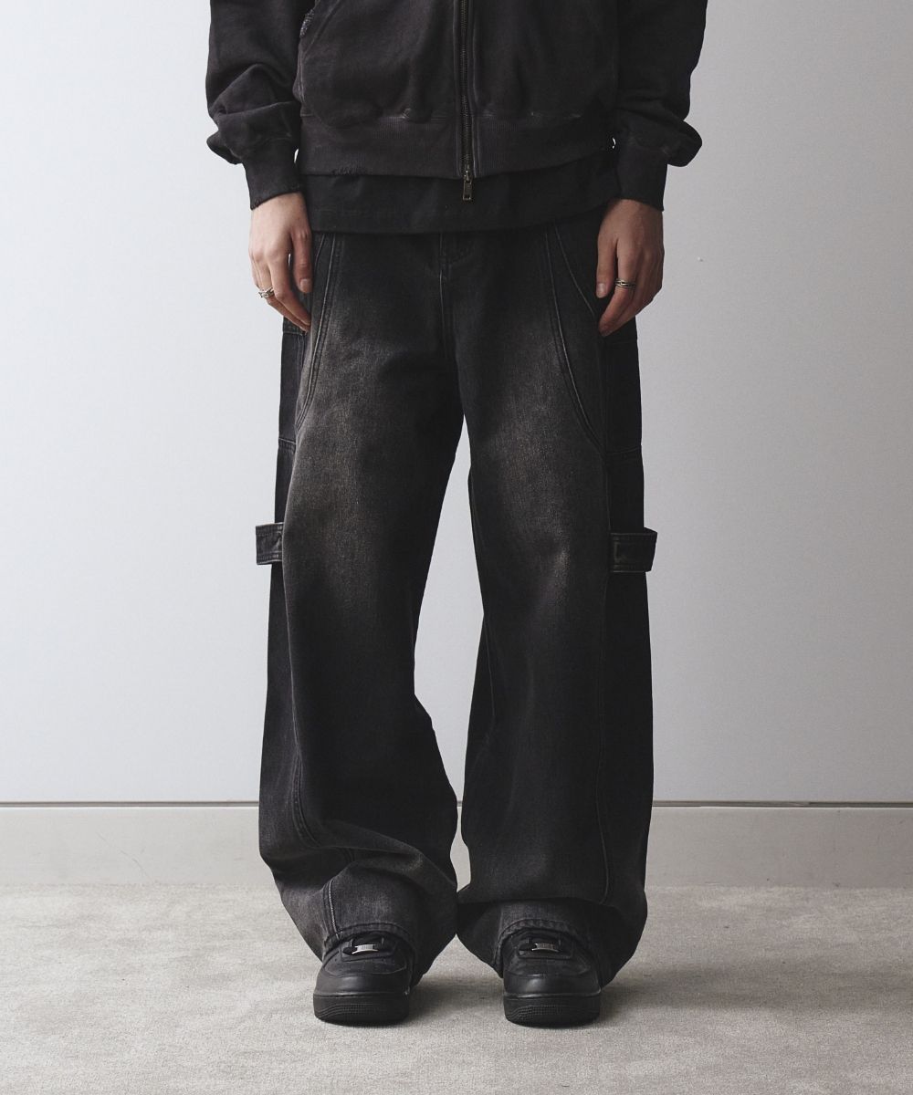 MUSINSA公式 | MAISON MINED SNAP BIKER DENIM PANTS BLACK