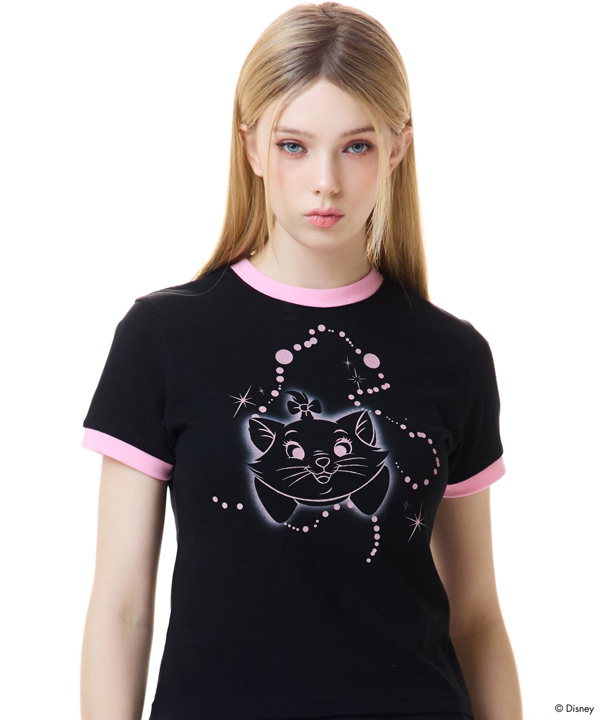 러브이즈트루(LUVISTRUE) [MARIE] FACE TEE(BLACK)