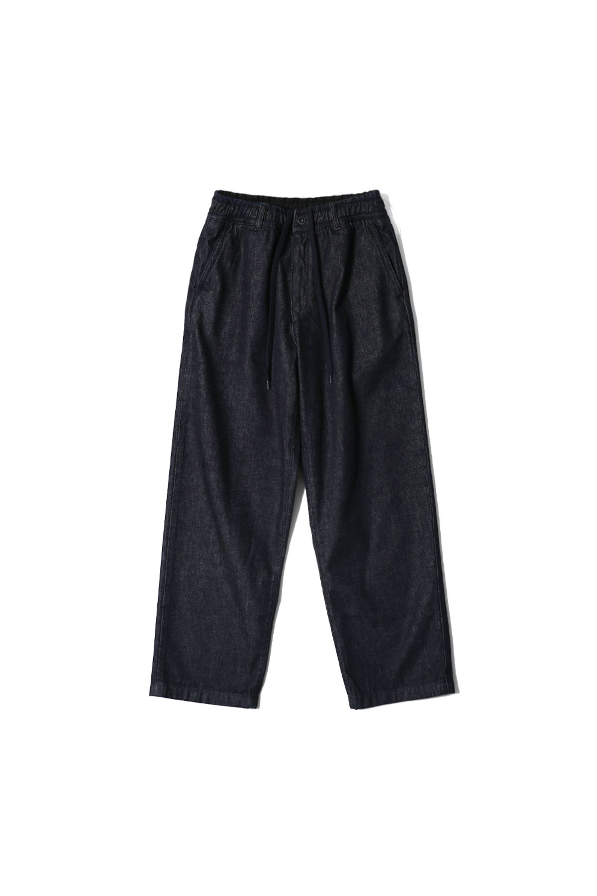 홀리선(HORLISUN) Cove Drape Loose Denim Pants Dark Navy