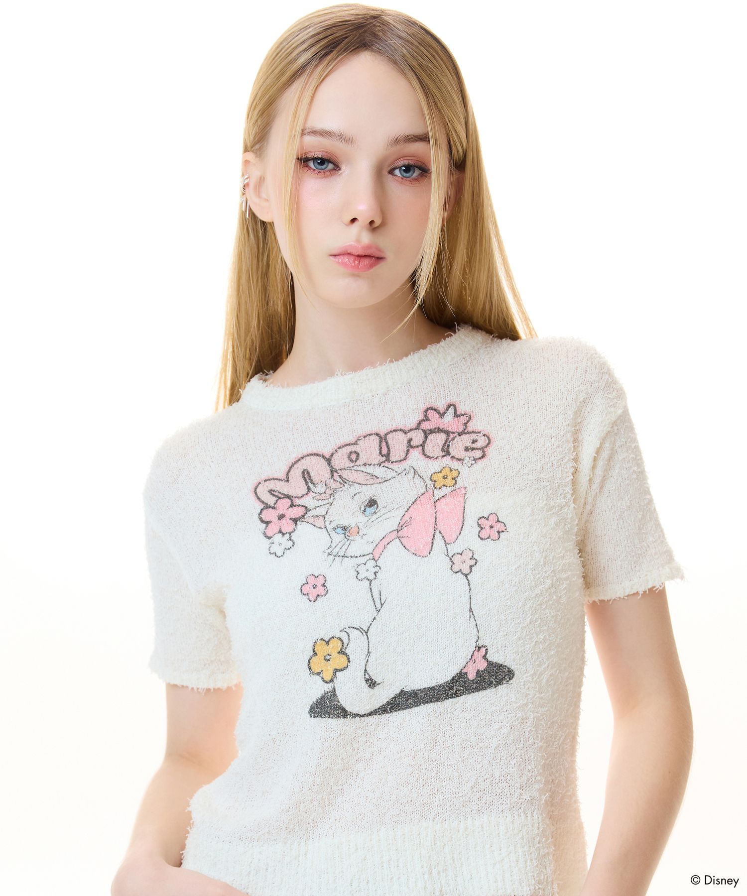 Tシャツ・カットソー LUV IS TRUE MARIE BOUCLE KNITPINK T-shirt with cut out, Pink - Sisley