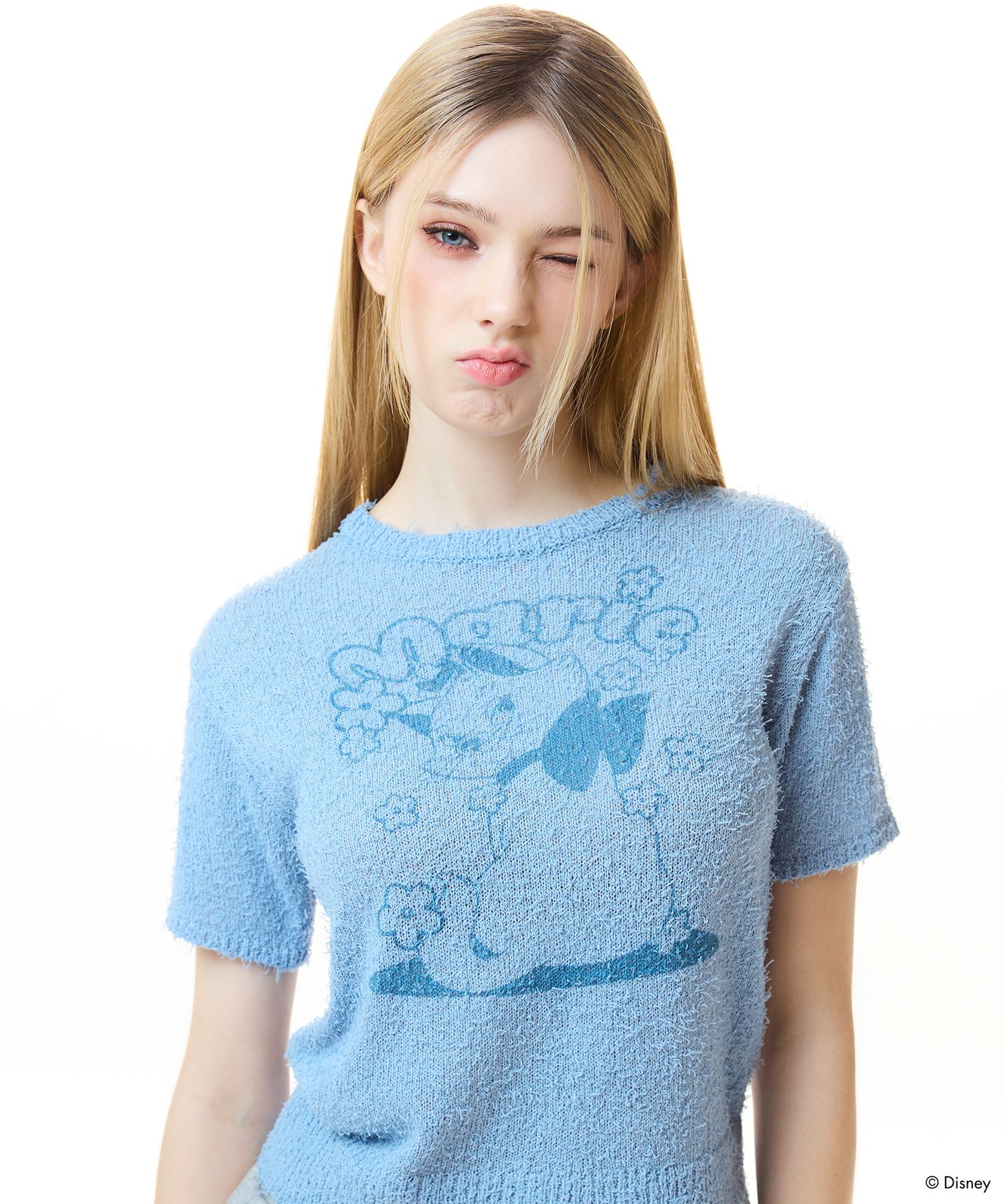 Tシャツ・カットソー LUV IS TRUE MARIE BOUCLE KNITSKY BLUE MUSINSA | LUV IS TRUE [MARIE] BOUCLE KNIT(SKY BLUE)