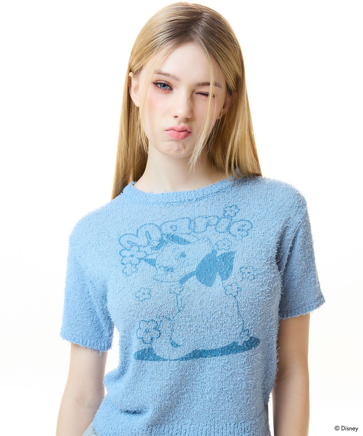 러브이즈트루(LUVISTRUE) [MARIE] BOUCLE KNIT(SKY BLUE)