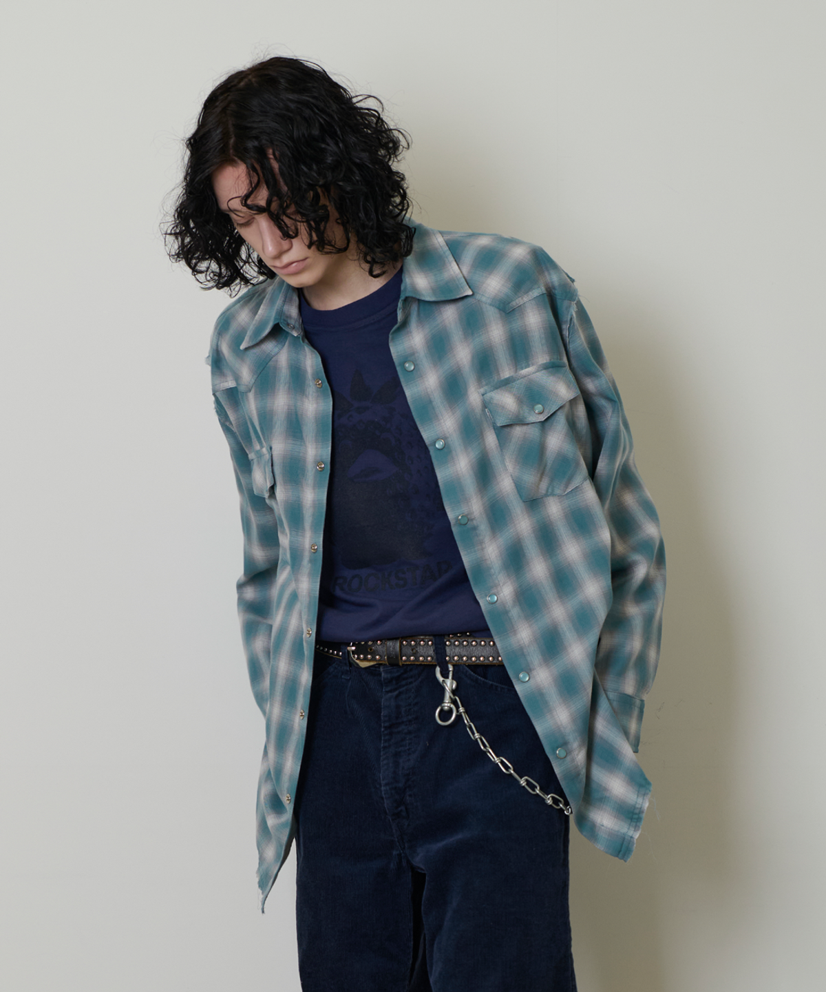 조거쉬(JOEGUSH) Kurt 3 Flannel Shirt (Teal Green)