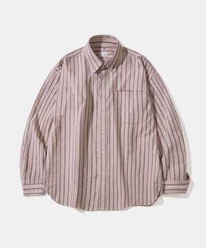 Retro Mood Stripe Seersucker Shirt S166