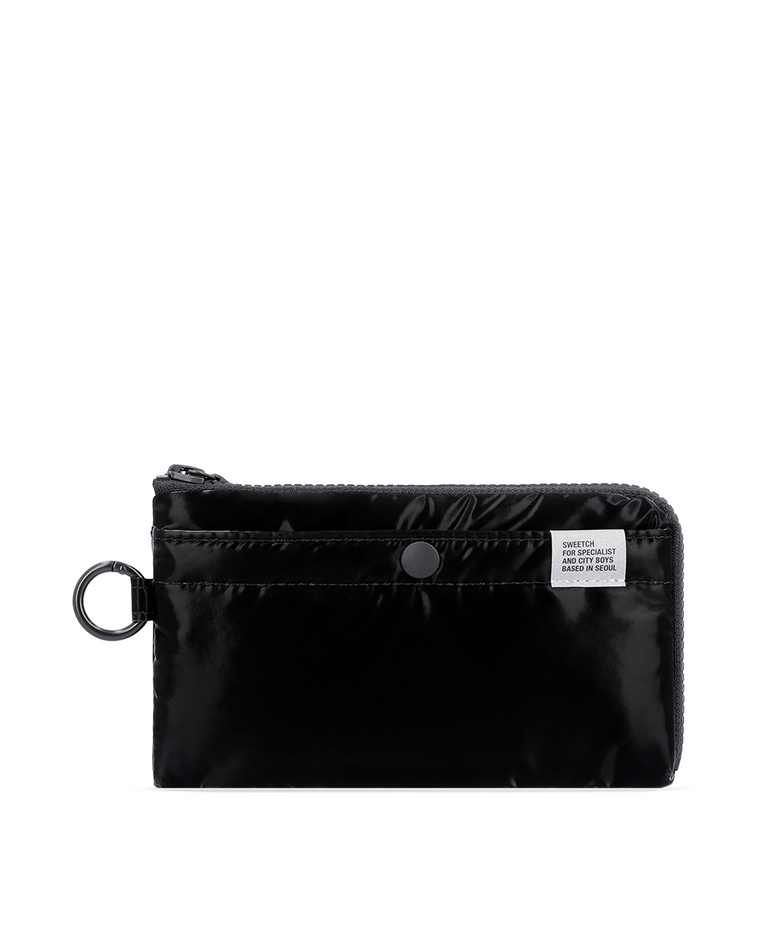 HALF ZIP WALLET 001 L Glossy Black