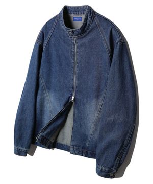 워시드 차이나 카라 스냅 절개 데님 바이커 자켓 DLX1276 (2 COLOR)