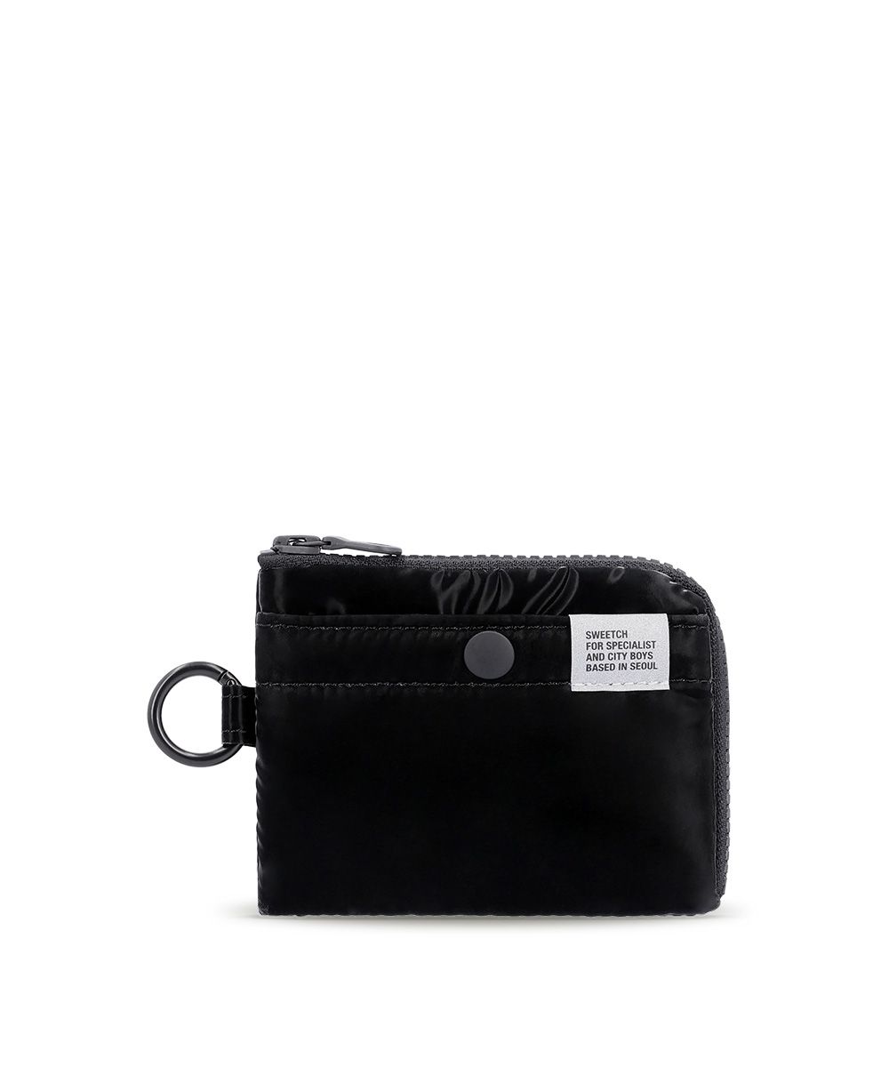 ★sweetch★韓国人気★HALF ZIP WALLET 001 M Glossy Black ☆sweetch☆韓国人気☆HALF ZIP WALLET 001 M Glossy Black