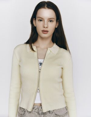 카라 투웨이 니트 집업(12GG) 355514 [2color]