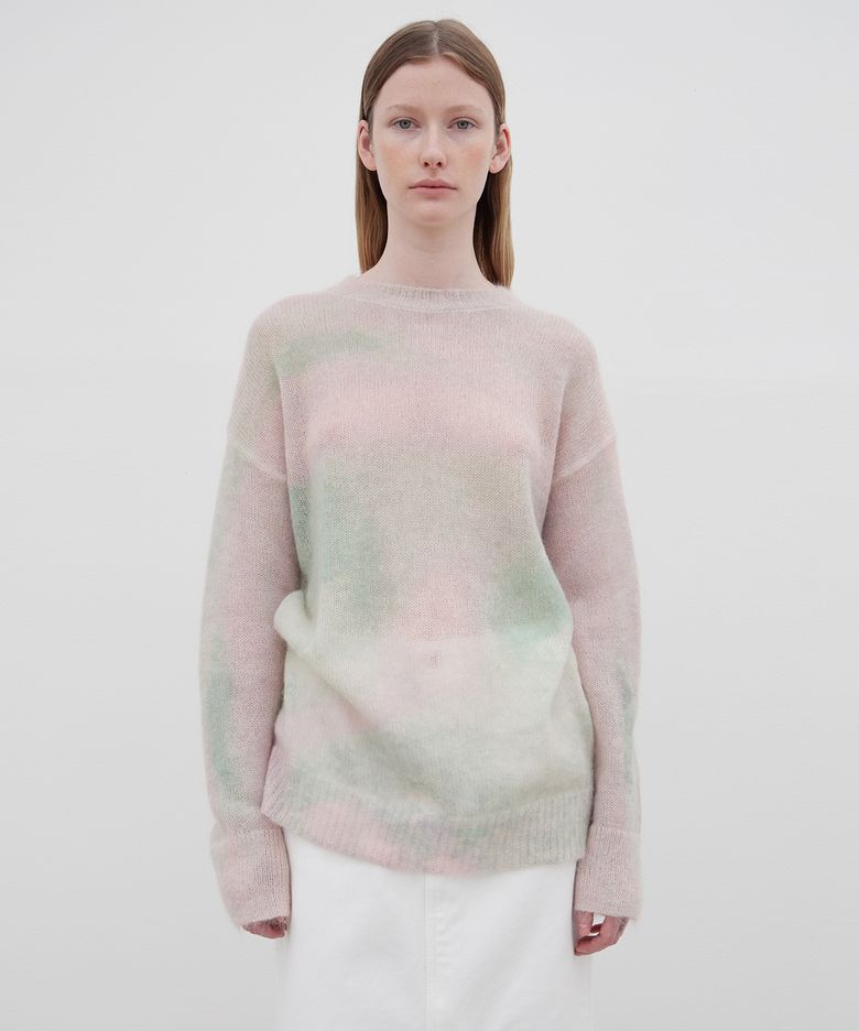 Mohair Gradation Round Knit - Gradation Pink