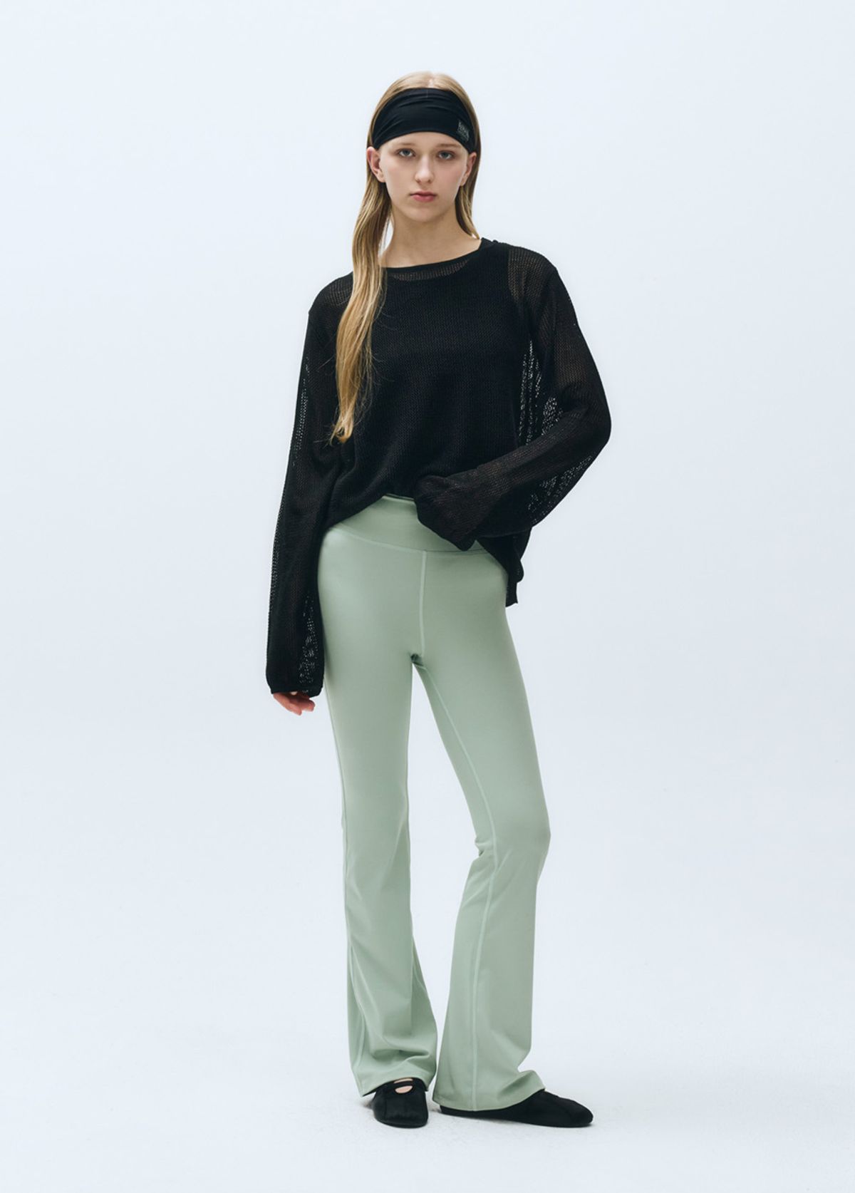 마리떼 스포츠(MARITHÉ SPORT) MOUVEMENT W CLASSIC LOGO BOOTCUT LEGGINGS mint