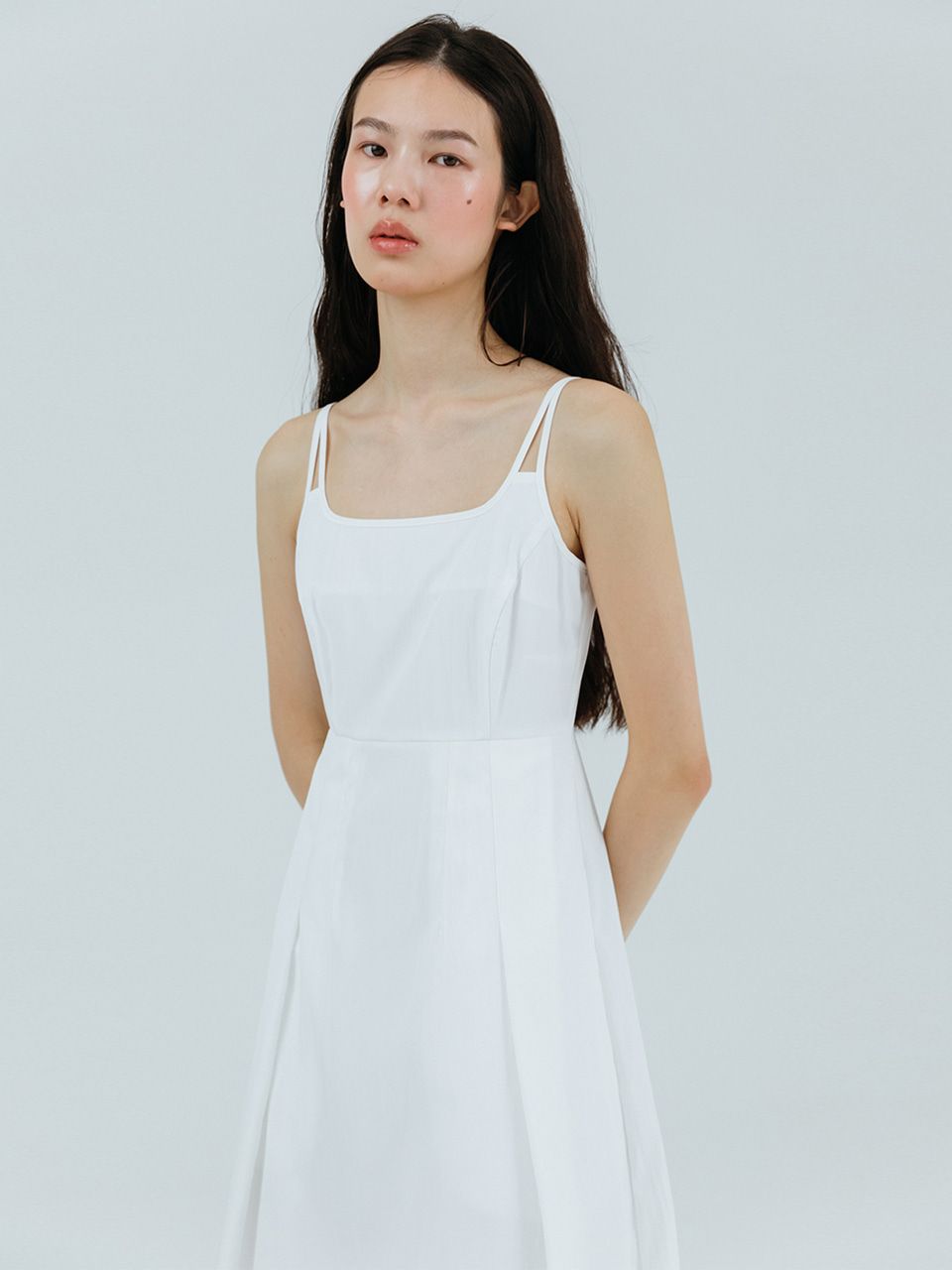 MUSINSA | ETMON Slip Twin Strap Dress, White