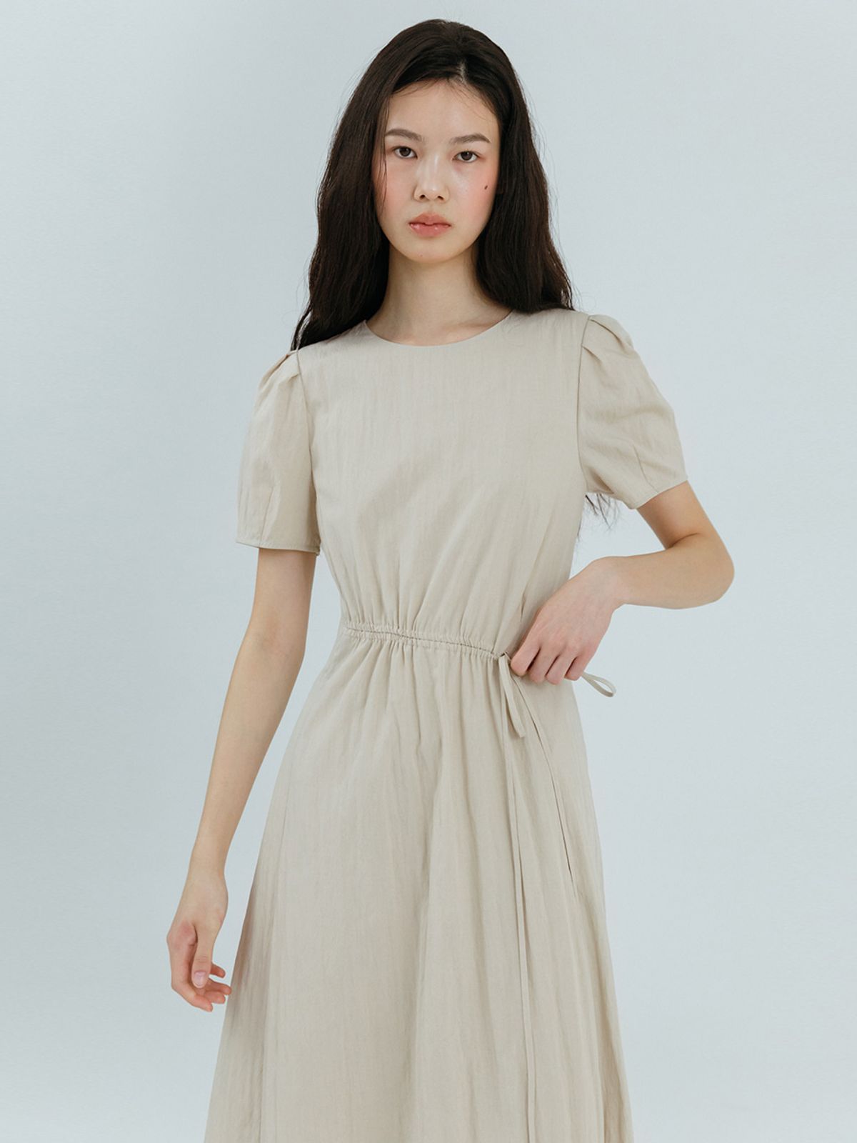 에트몽(ETMON) Unbalance String Dress, Beige