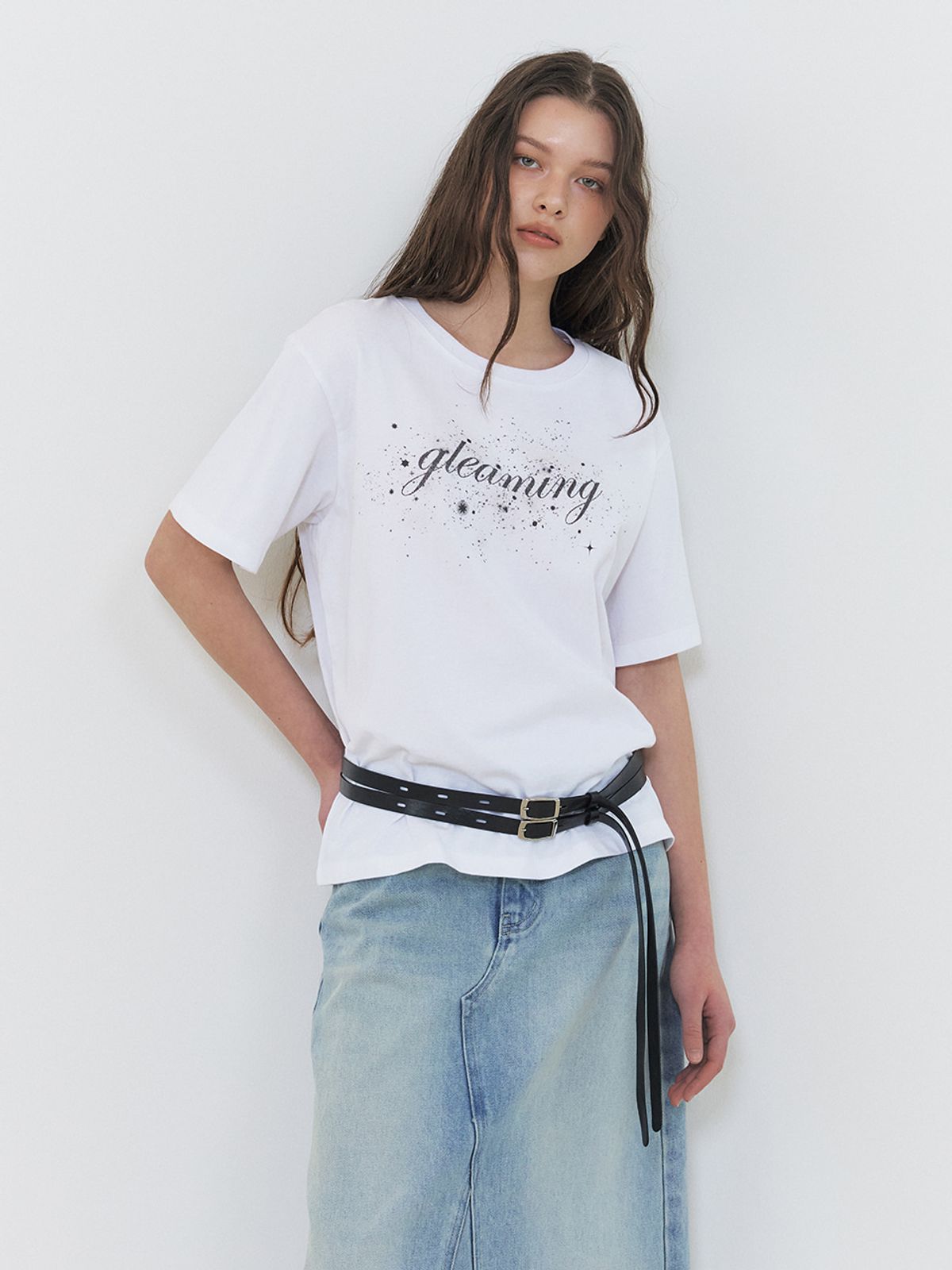 에트몽(ETMON) Gleaming Graphic T-Shirt, White