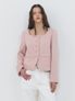 Button Square Tweed Jacket, Pink