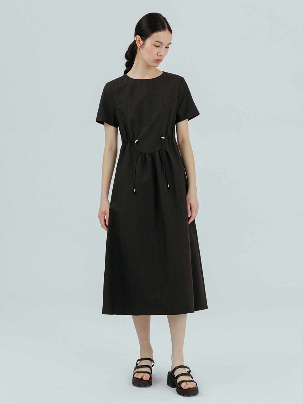 에트몽(ETMON) String Stopper Dress, Black