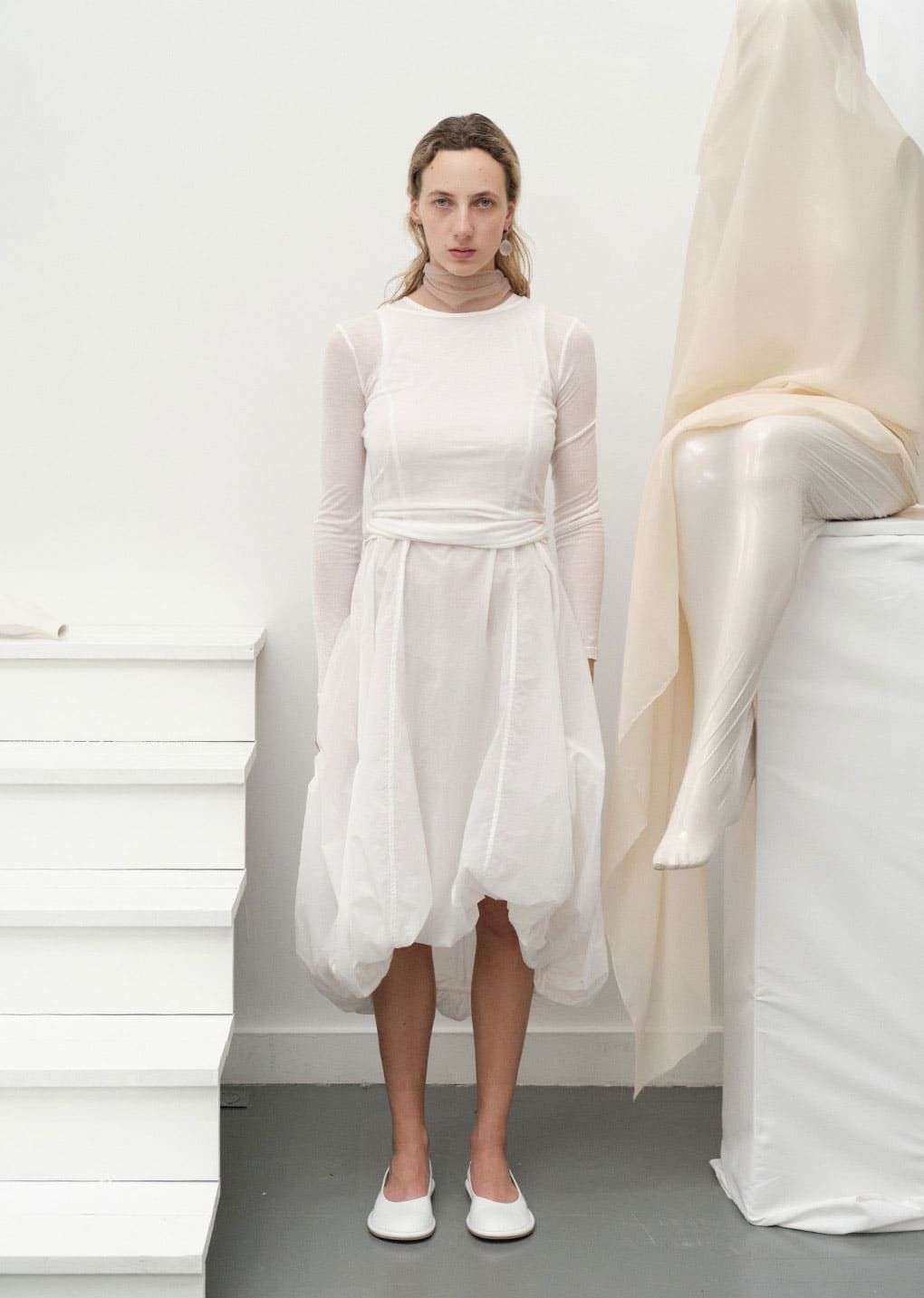 ☆新品未使用☆【AMOMENTO】SHEER LONG DRESS 2025ss AMOMENTO JP