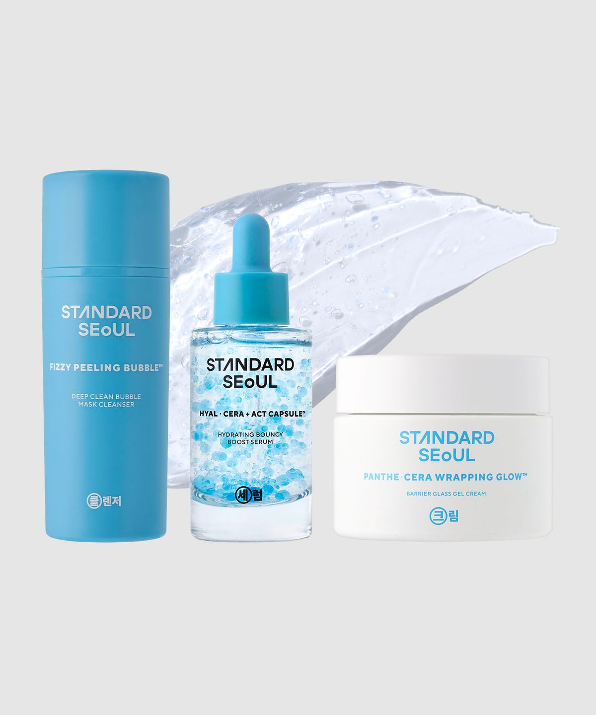스탠다드서울(STANDARD SEOUL) [3종촉촉세트]버블 마스크 클렌저 50ml+하이드레이팅 바운시 부스트 세럼 30ml+글래스 겔 크림 50ml