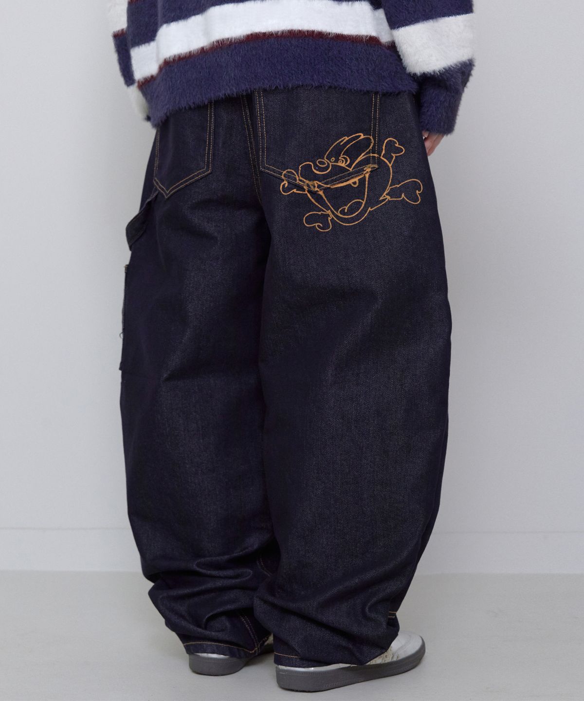 리트리버클럽(RETRIEVER CLUB) BONE DOG DOUBLE KNEE PANTS [INDIGO BLACK]