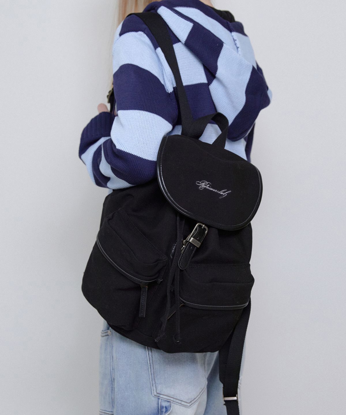 리트리버클럽(RETRIEVER CLUB) RC LOGO RUCK SACK [BLACK]