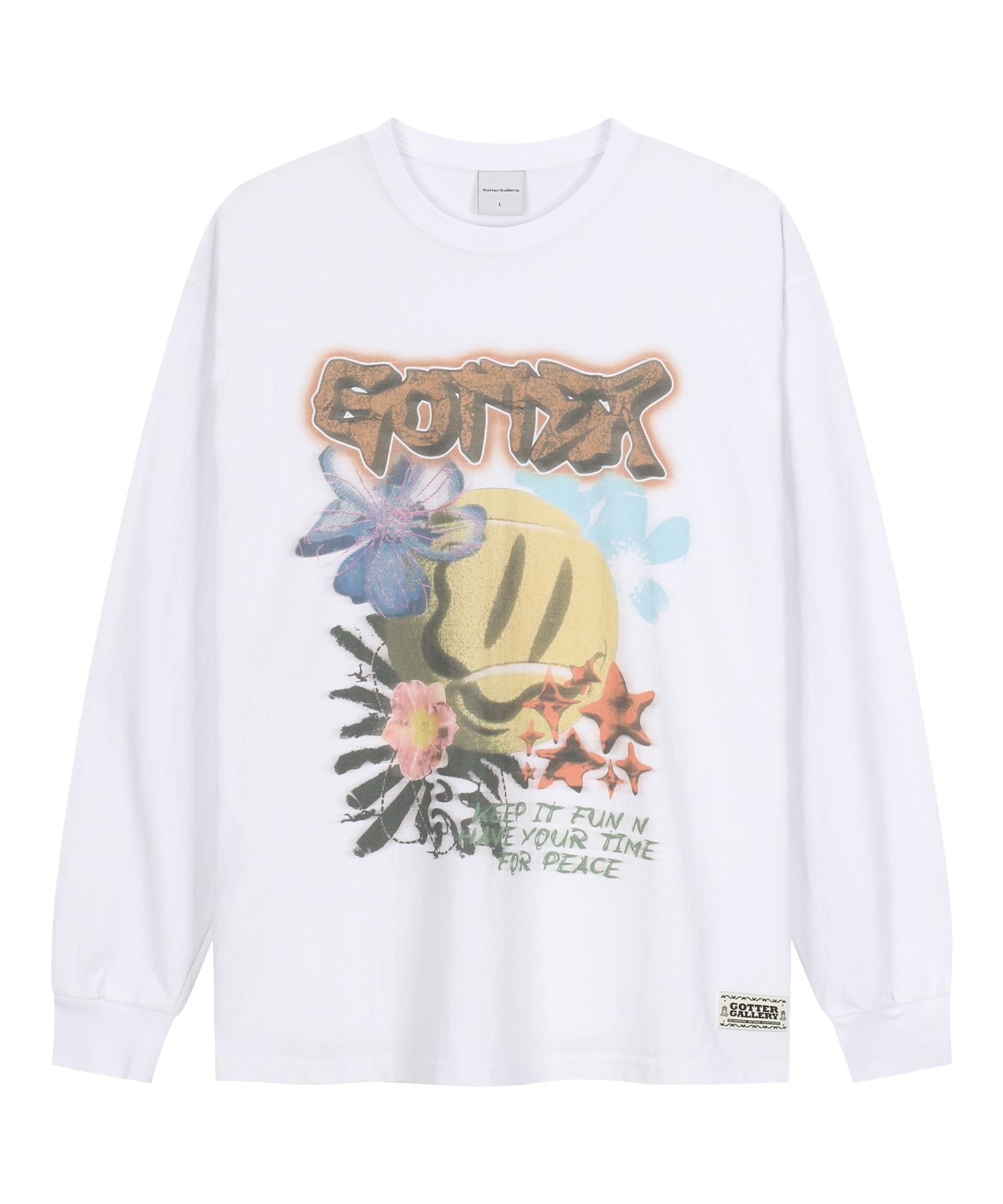 ★2025SS新作★GOTTER GALLERY★SMILE GRAPHIC LONG SLEEVE SMILE GRAPHIC LONG SLEEVE_WH - GOTTER GALLERY | 60% - Asian