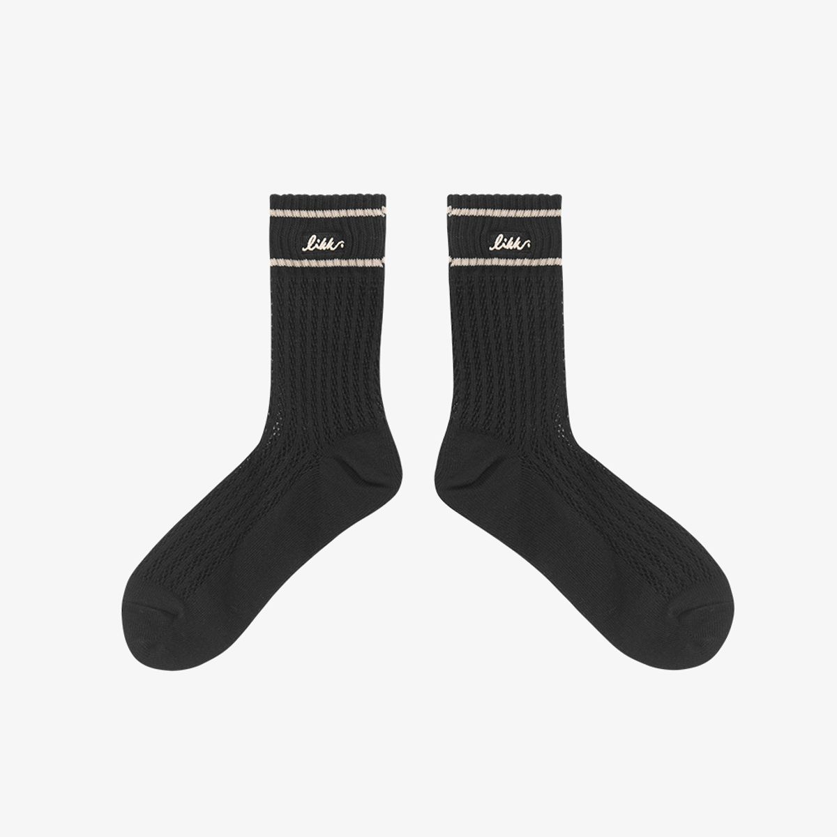 릭크(LIKK) 스카시조직 중목양말 (블랙)