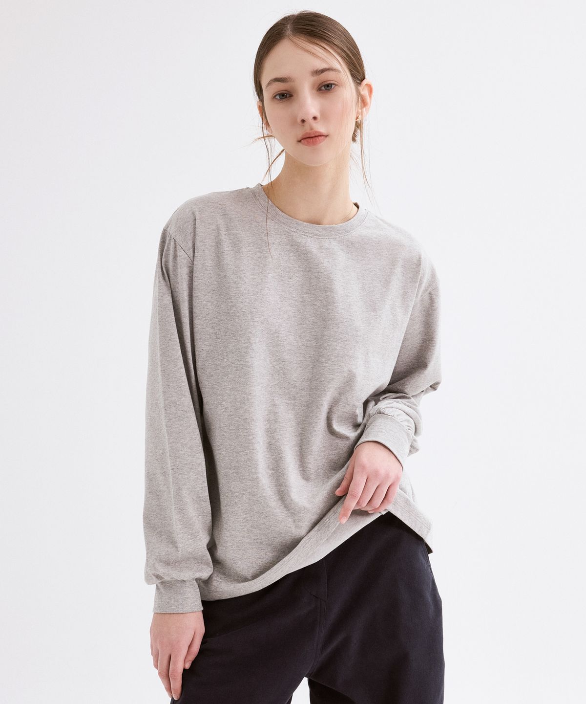 포베레(FOVERE) Essential Overfit T-Shirt_melange gray