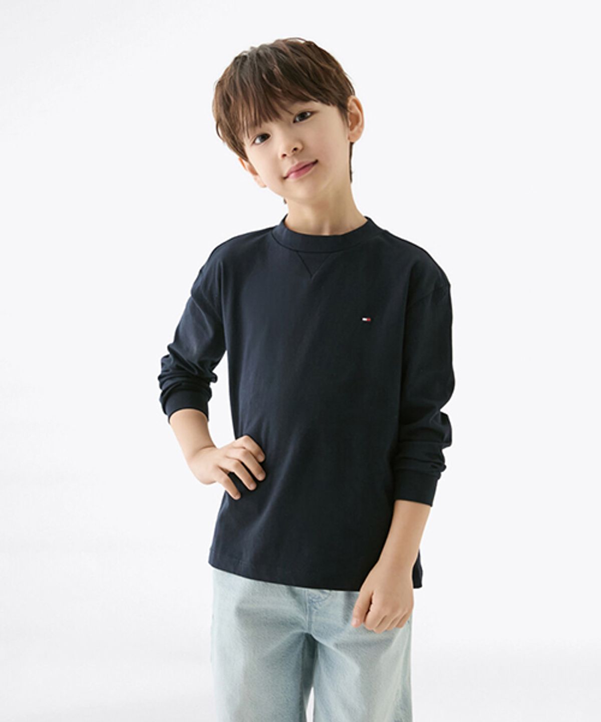 타미힐피거 키즈(TOMMY HILFIGER KIDS) 베이직 긴팔 티셔츠