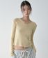 GLITTER V-NECK PULLOVER BUTTER