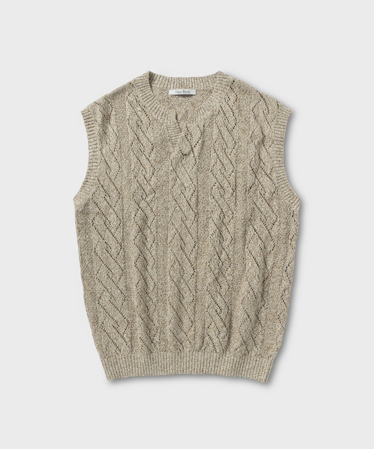 넌블랭크(NONBLANK) 크로쉐 베스트_BEIGE