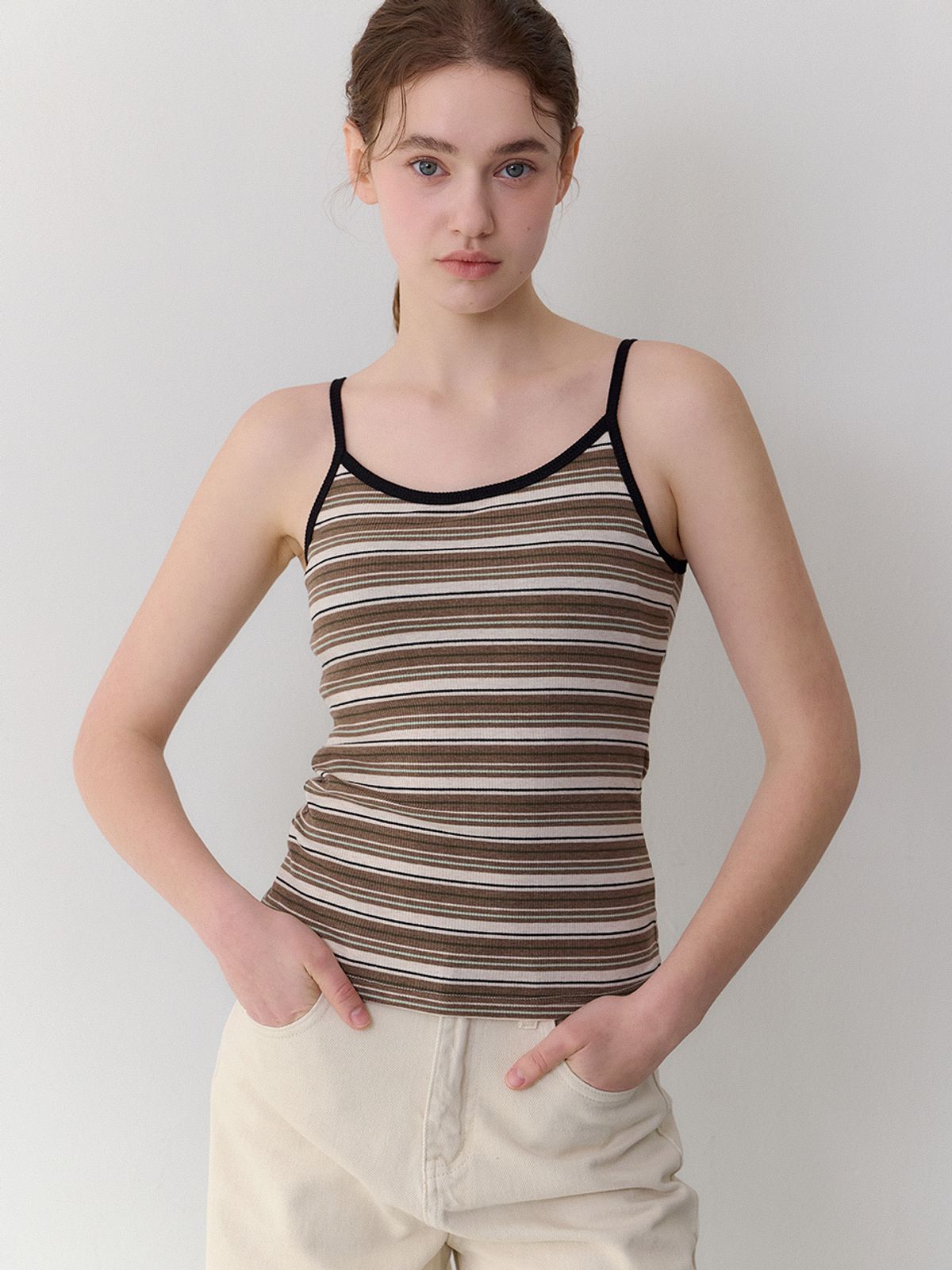 티에스에이치(TSH) 레나 스트라이프 캐미솔 브라탑 3colors