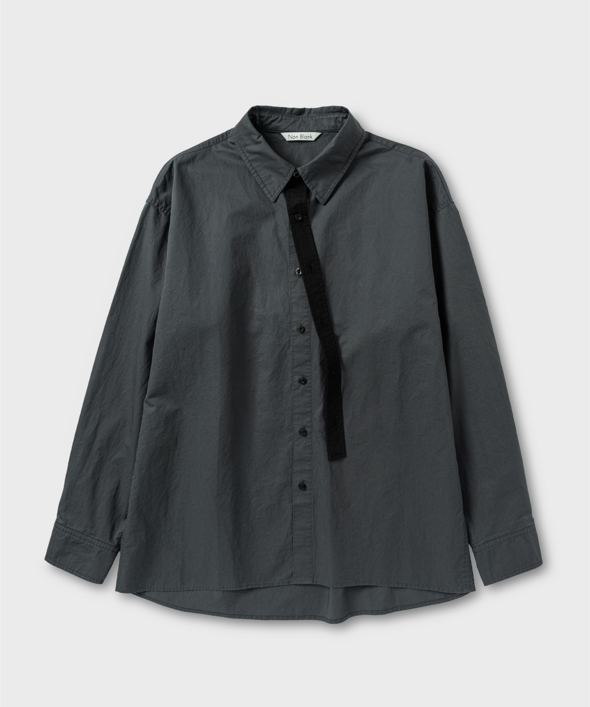 넌블랭크(NONBLANK) COTTON DRILL LS 셔츠_DARK GREY