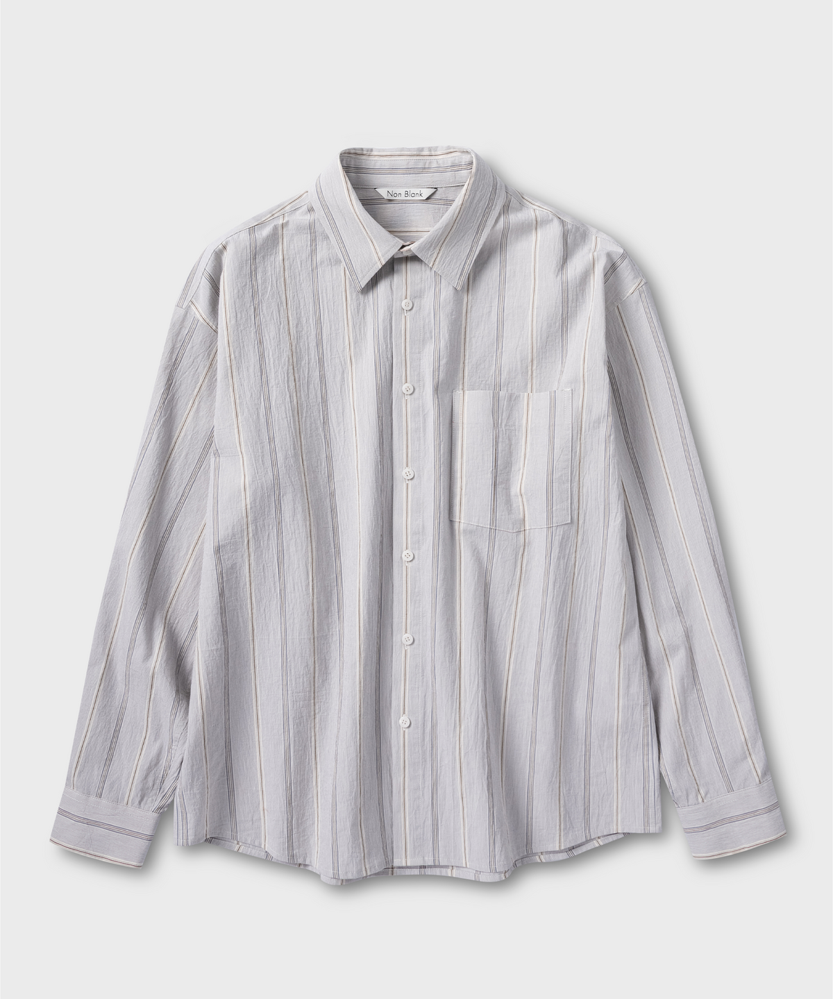 넌블랭크(NONBLANK) 크래프트 워싱 스트라이프 셔츠_WHITE