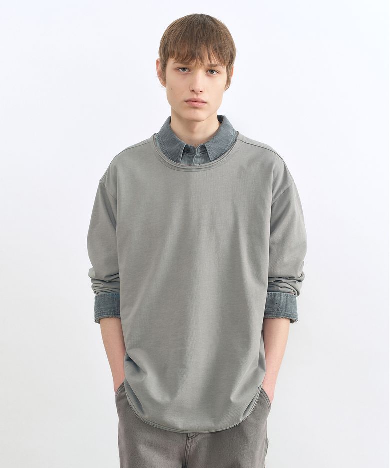 코튼 린넨 롱슬리브 OLIVE GREY