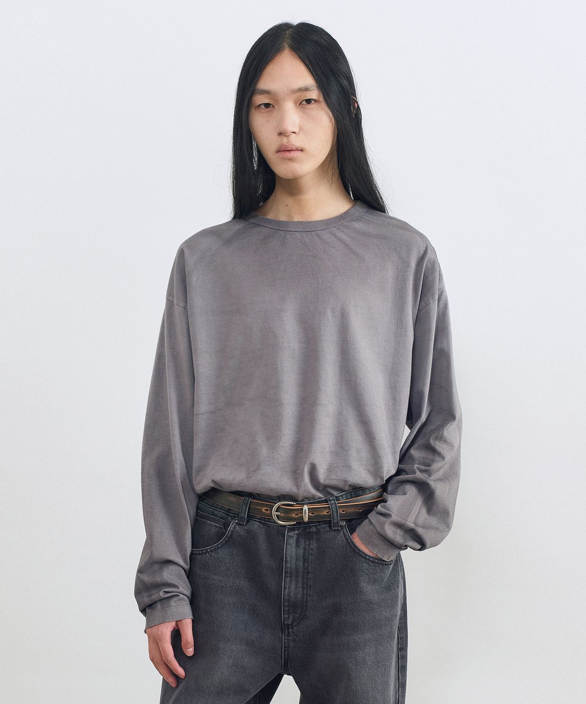 인사일런스(INSILENCE) 페이드 워시드 롱슬리브 GREY