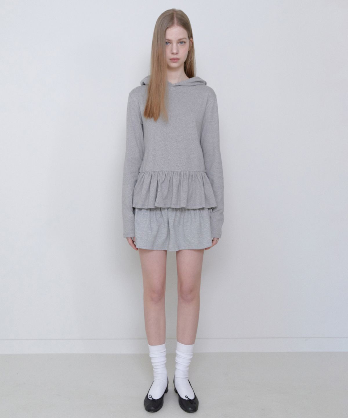 리트리버클럽(RETRIEVER CLUB) MINI SWEAT SKIRTS [MELANGE GRAY]