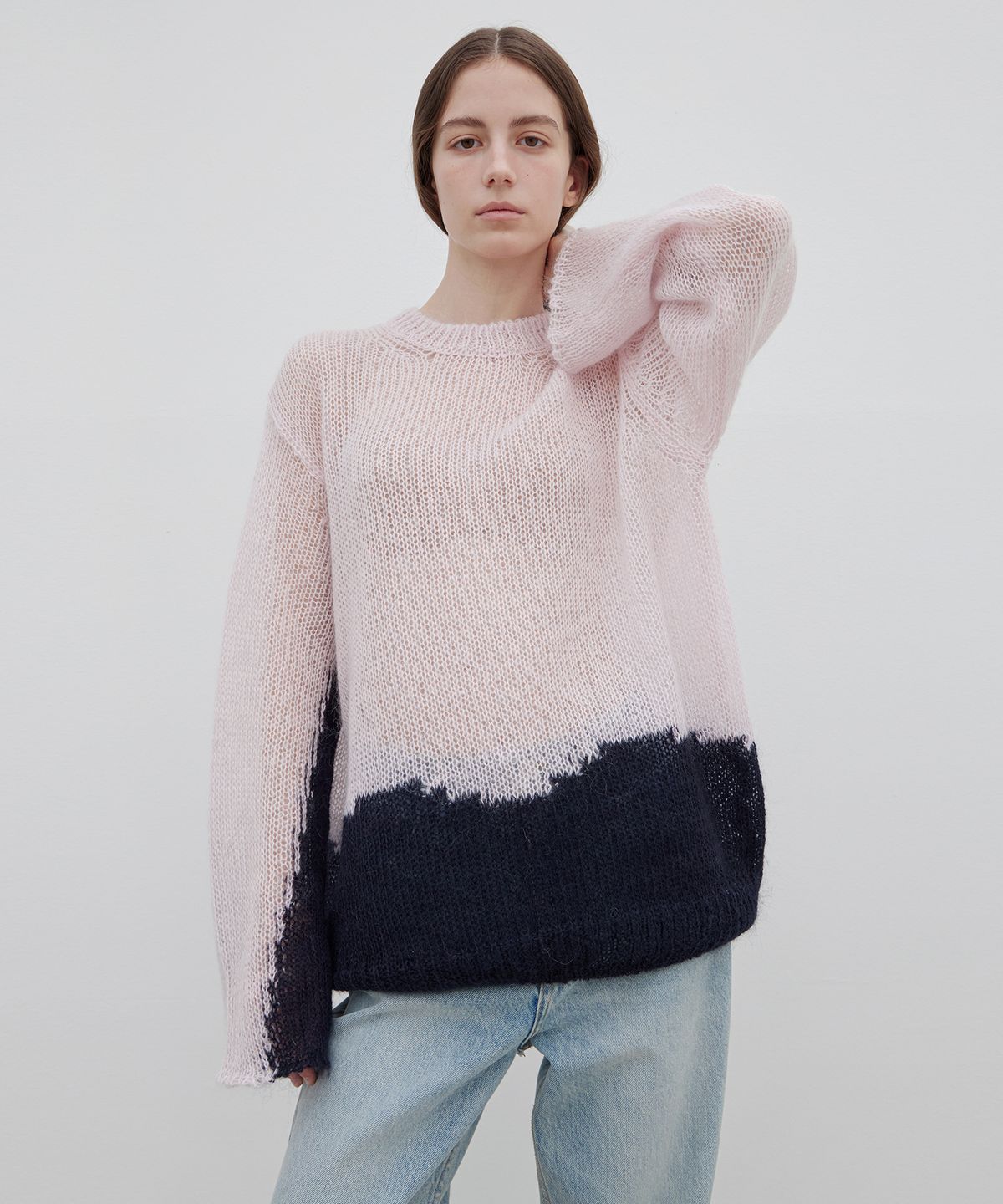 르바(LEVAR) Kid-mohair Moody Round Knit - Sherbet Pink