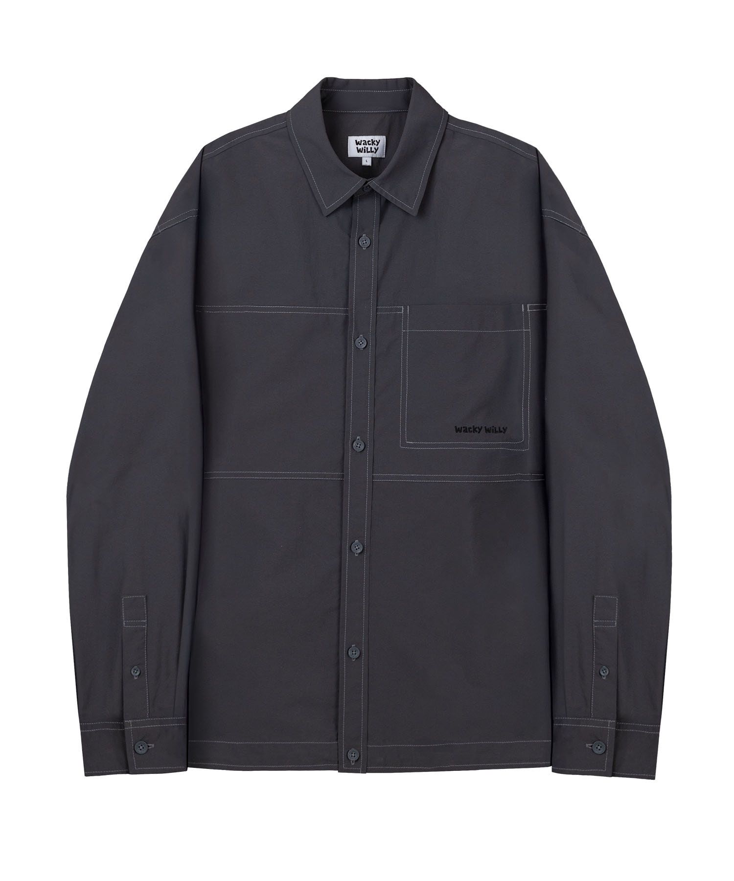シャツ WACKY WILLY Nylon ripstop overfit shirt MUSINSA | WACKY WILLY Nylon ripstop overfit shirt charcoal