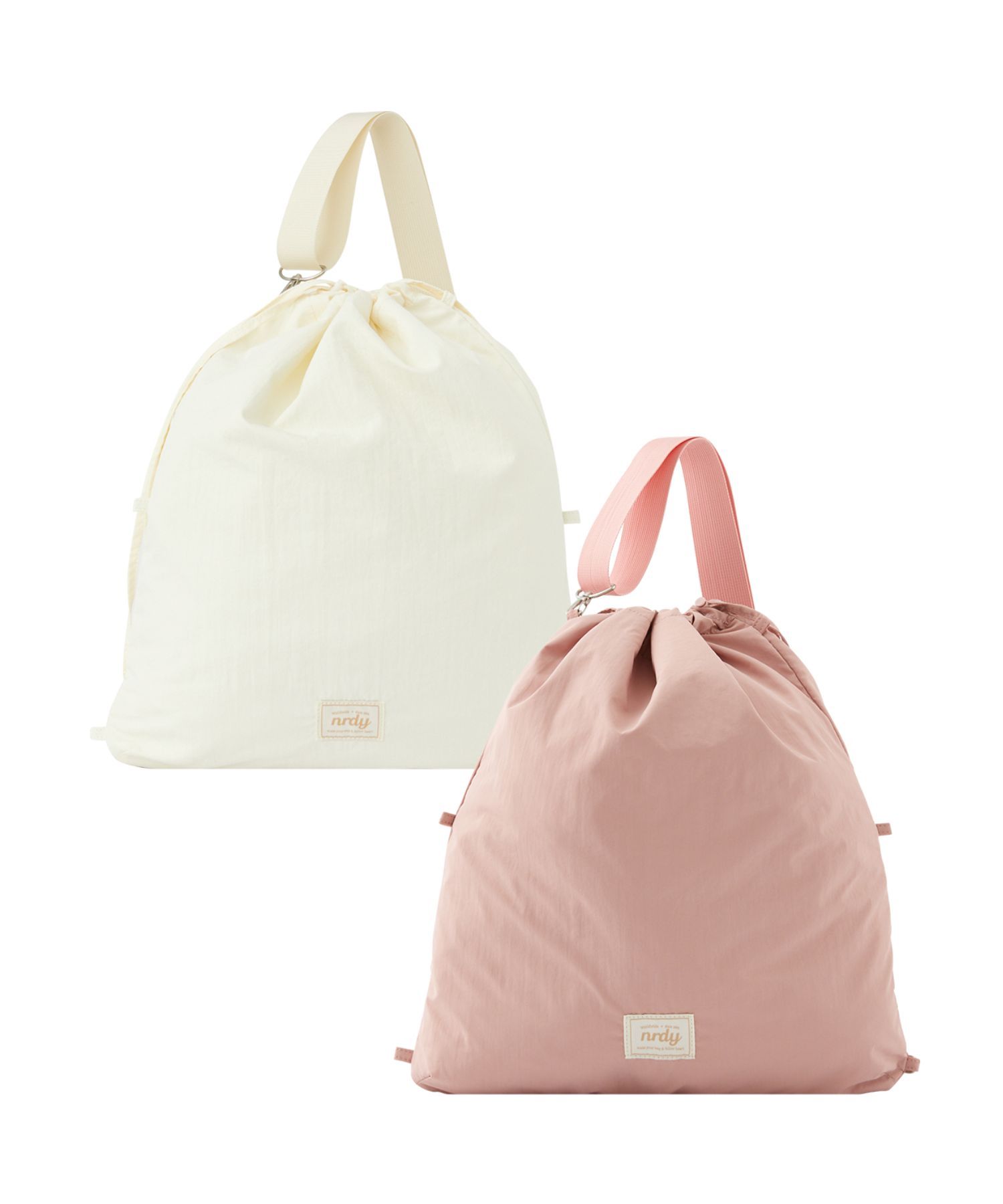 MUSINSA公式 | NERDY Label Three Way Gym Sack (Cream/Pink)