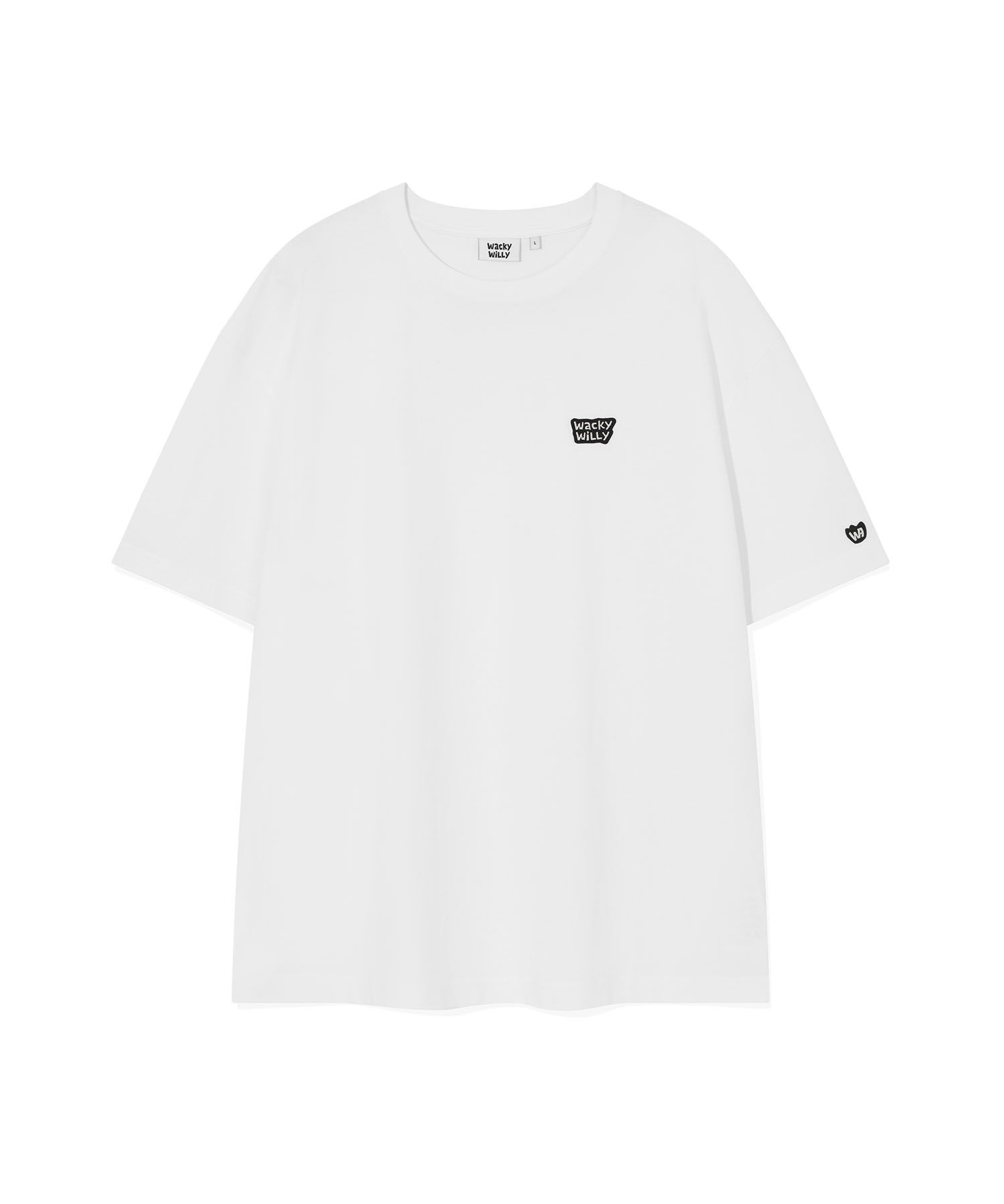 MUSINSA | WACKY WILLY Small typo short sleeve t-shirt white