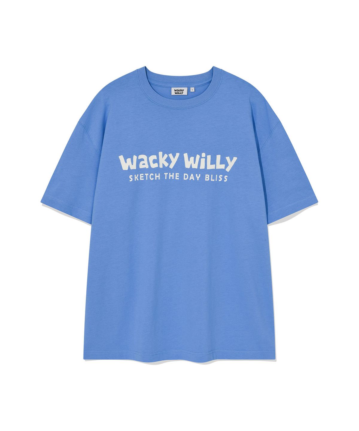 와키윌리(WACKY WILLY) 빅 타이포 반팔 티셔츠 블루