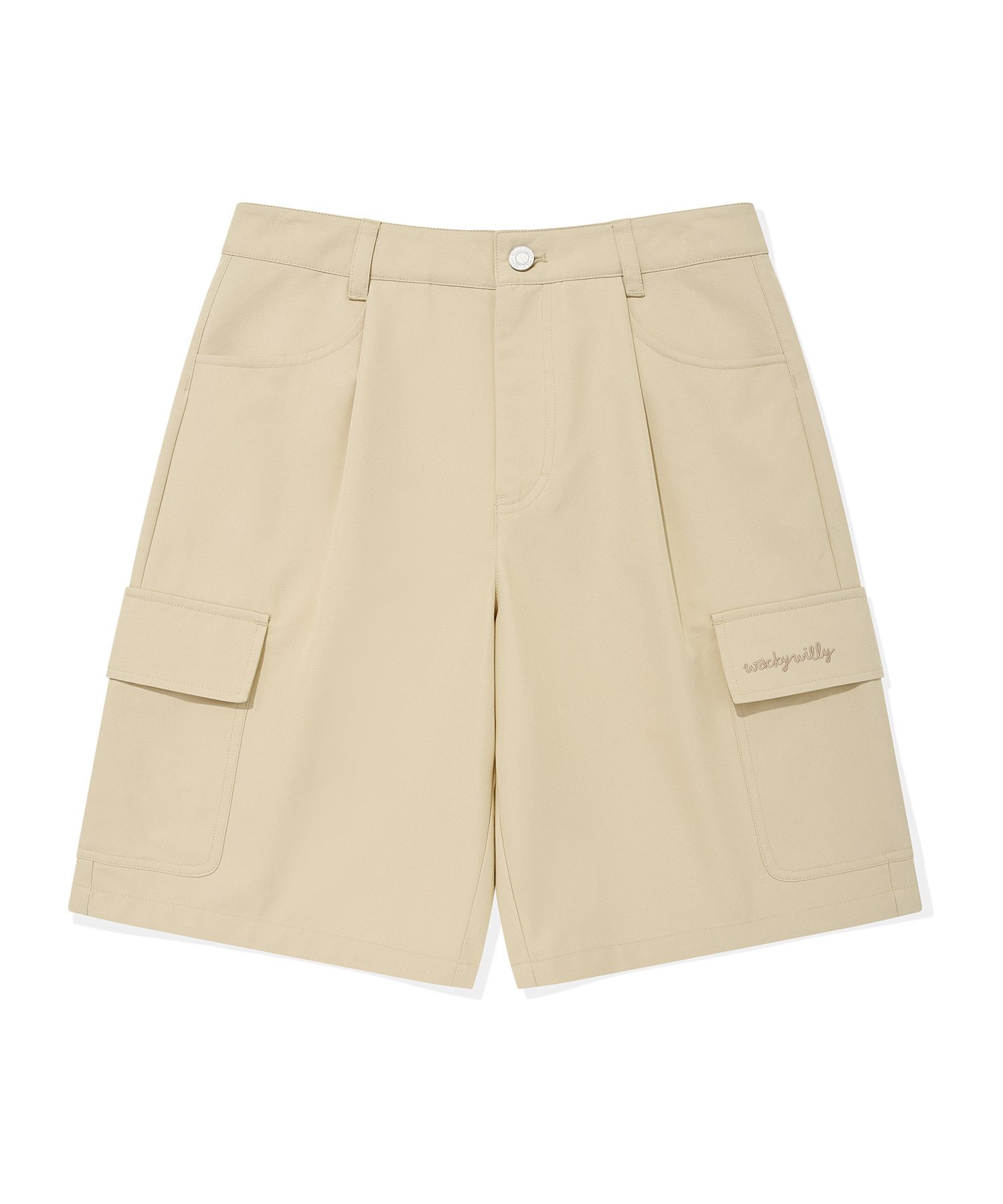 MUSINSA WACKY WILLY Women's Cotton Cargo Shorts Beige