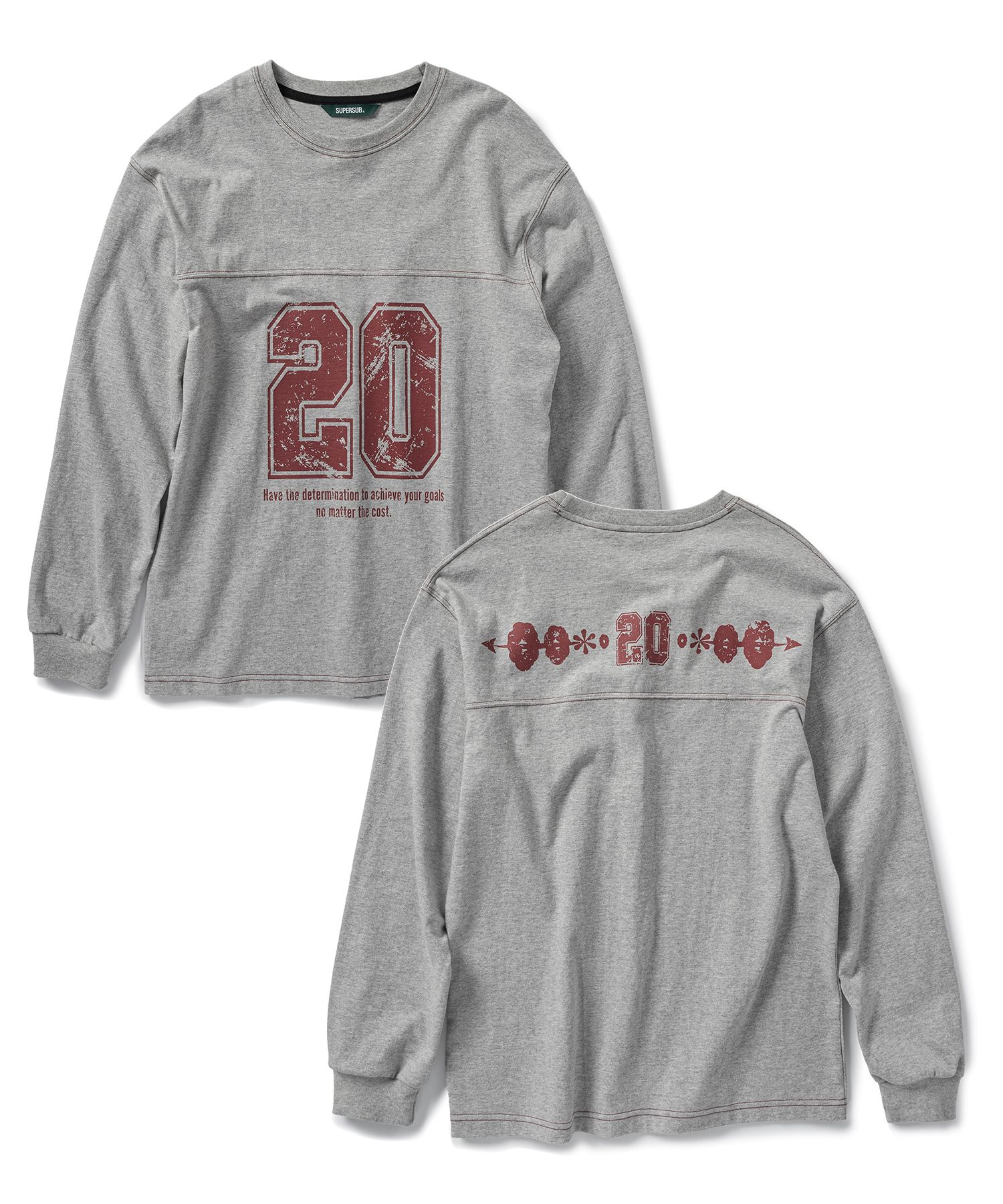 SUPERSUB ♥ 20 Round Rugby Long Sleeve Tee /追跡付 MUSINSA | SUPERSUB 20 Round Rugby Long Sleeve Tee - Grey