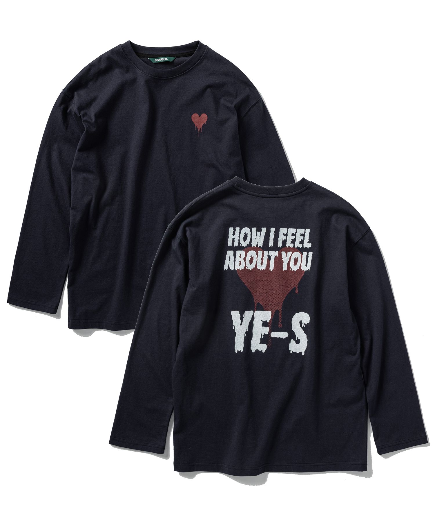 SUPERSUB ♥ Flowing Heart Long Sleeve T-shirt /追跡付 MUSINSA | SUPERSUB Flowing Heart Long Sleeve Tee - White