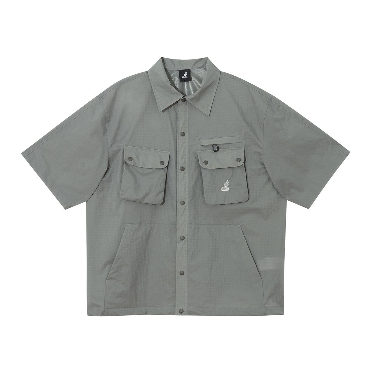 캉골(KANGOL) 오블리크 포켓 셔츠 7062 라이트그레이