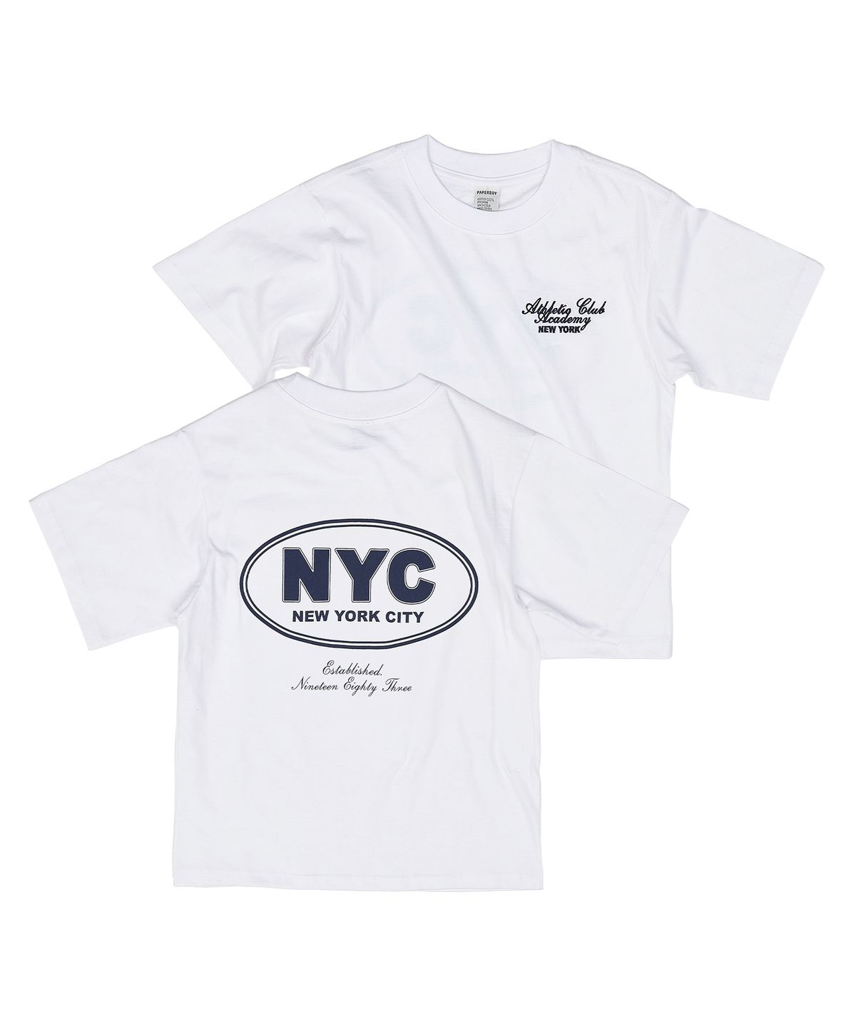 페이퍼보이(PAPERBOY) NYC 아카데미 반팔티셔츠-화이트