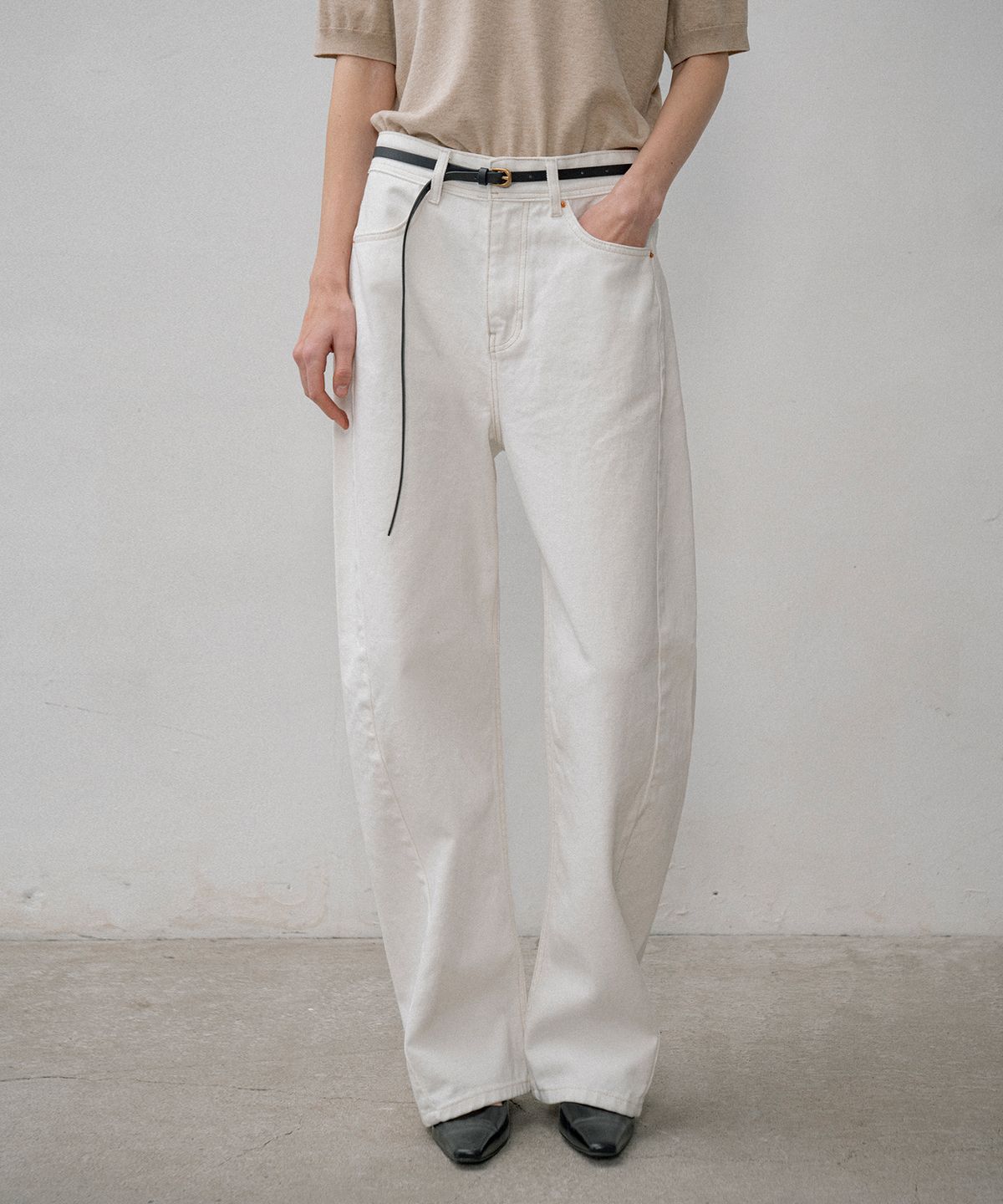 시야쥬(SIYAZU) SIJN6087 아르코 커브드 데님_Ivory