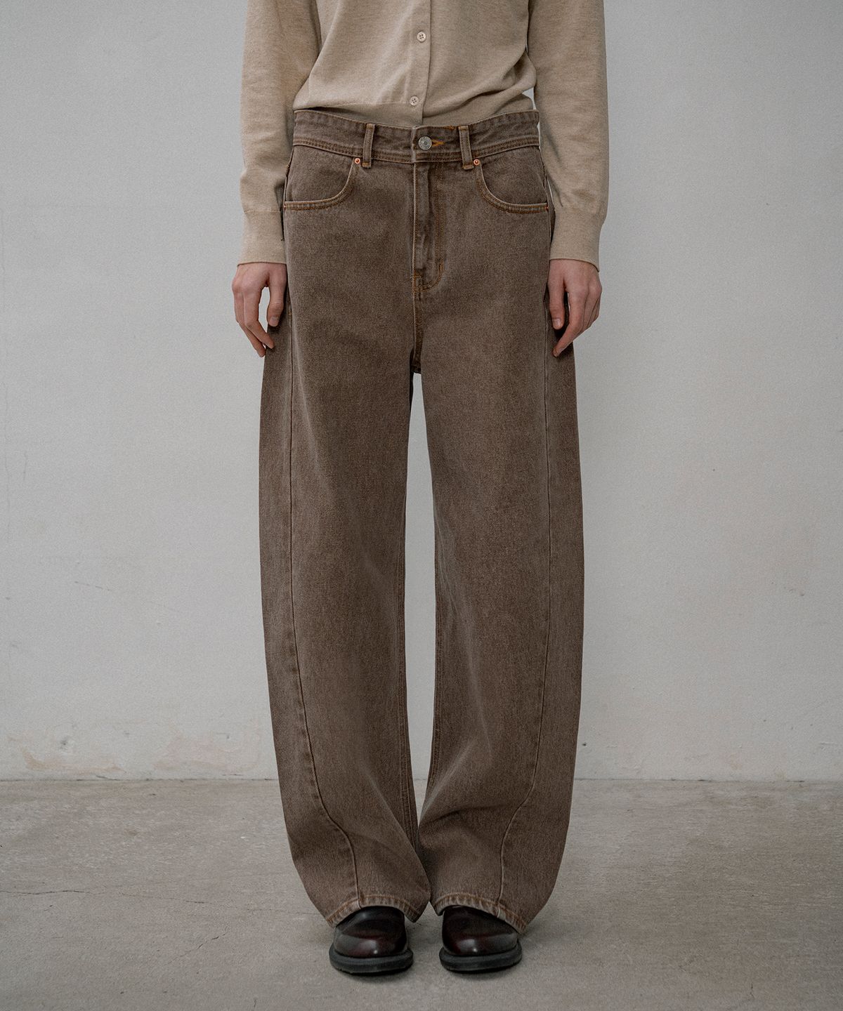 시야쥬(SIYAZU) SIJN6087 아르코 커브드 데님_Vintage brown