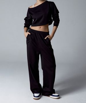 이지스웻 팬츠 와이드 미드라이즈