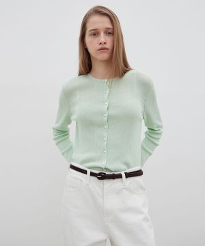 Light Slim Knit Cardigan - Irish Mint