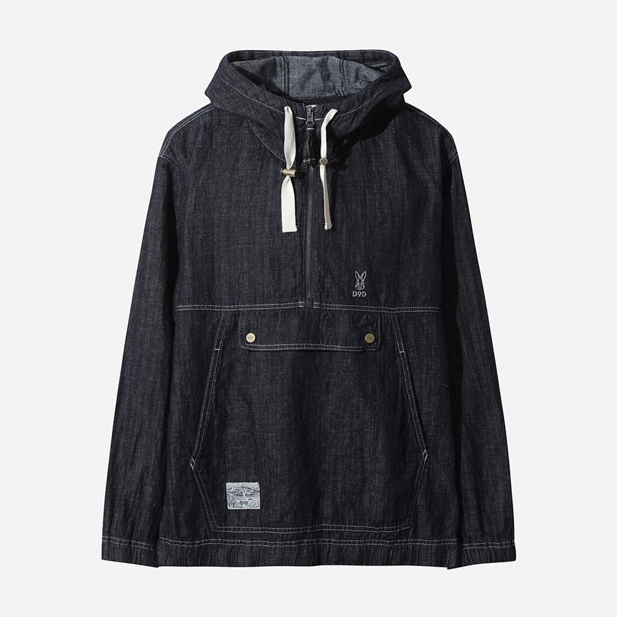 디오디(DOD) 데님 린넨 후드 아노락(DARK INDIGO)